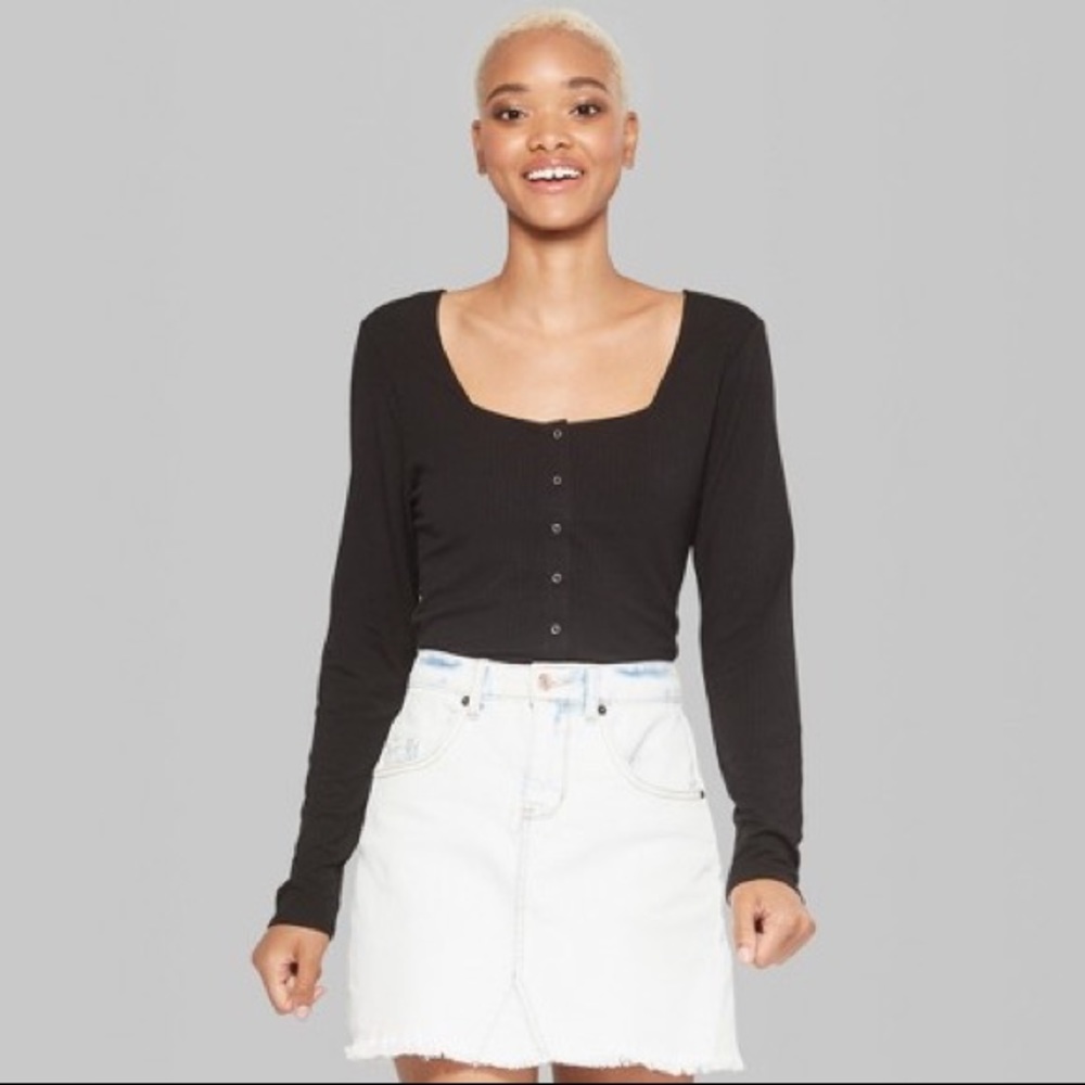 Plus Size Snap Front Crop Top- Wild Fable